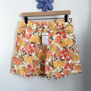 Kulani Kinis Large NEW Tropical Fruit Shorts Linen Vacation Resort Elastic